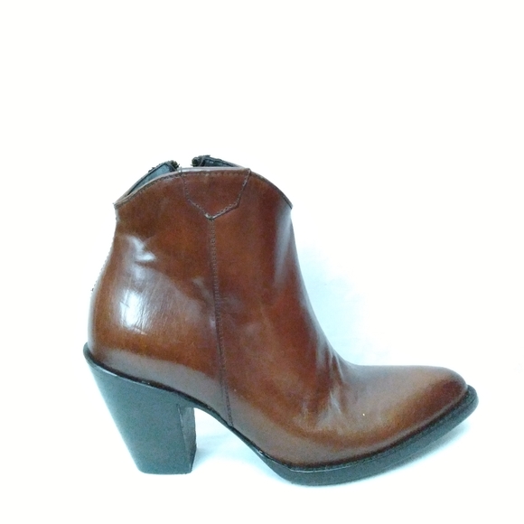Allens Boots Shoes - Final Sale  - ALLENS Brown Leather Western Style Dress Boots